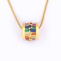 QIKU Bohemia 6 Colors Rhinestone Ring Pendant Women Necklace Copper Zircon Chain Choker Fashion Jewelry Factory Wholesale Price