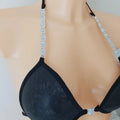 Rustproof Silver Plated Metal Alloy White Crystal Inlaid Bikini Chain Connectors for Women Swimwear Bikini Underwear Accessories