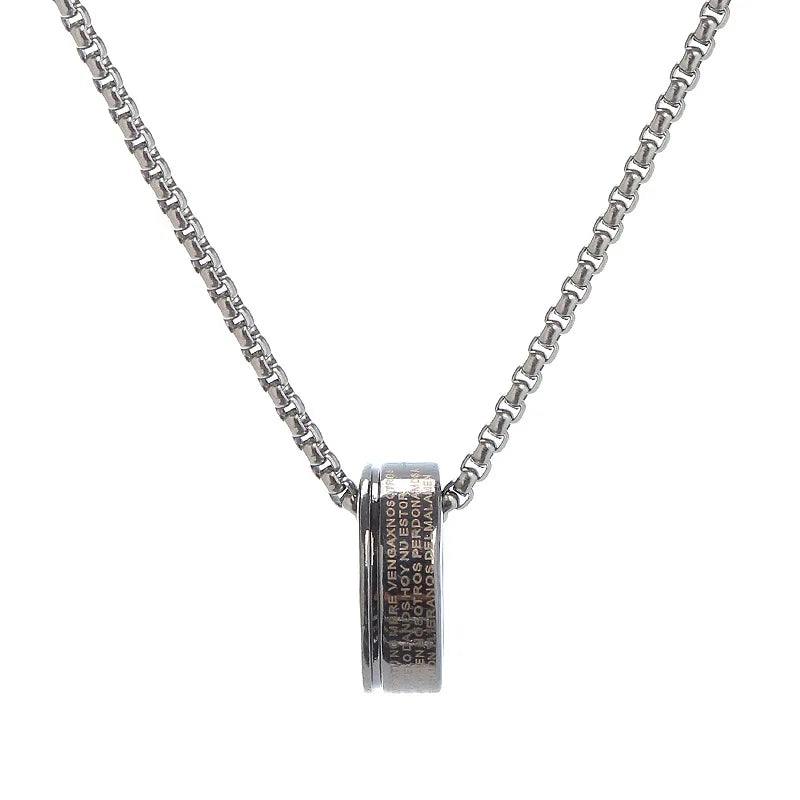 Titanium Steel Does Not Fade Hip Hop Bundy Hipster Male Ring Necklace Personality Simple Pendant