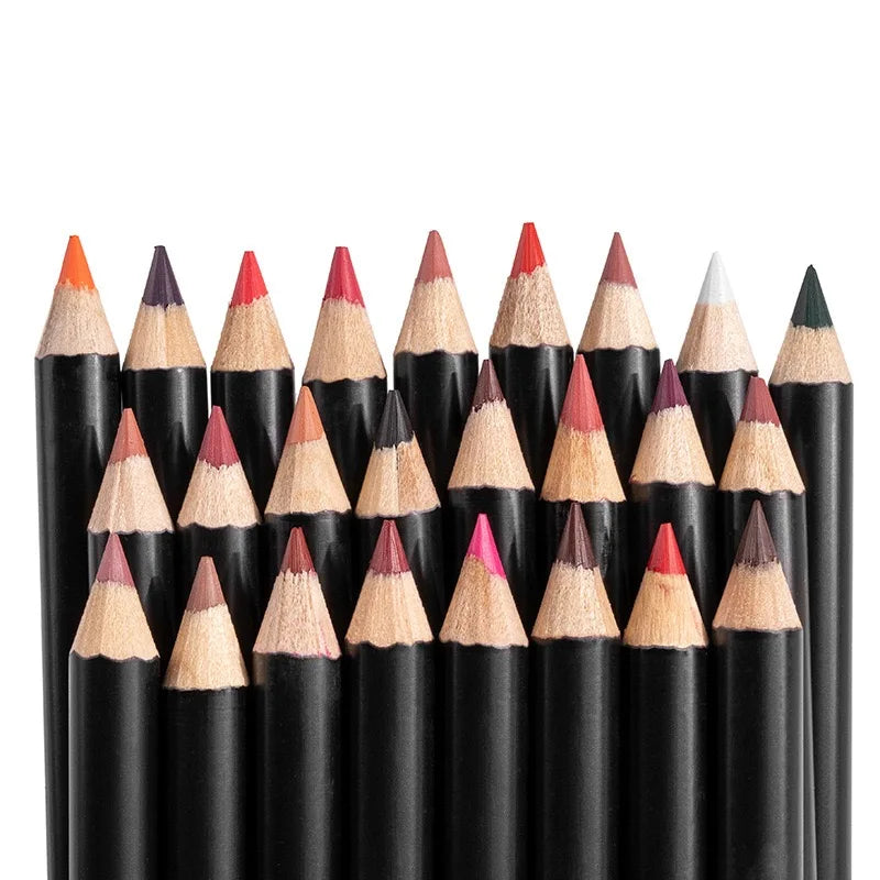 Customized Private Logo 25 Colors Waterproof Lip Liner Vegan Cruelty Free Lipliner Pencil Creamy Brown Nude Lip Liner