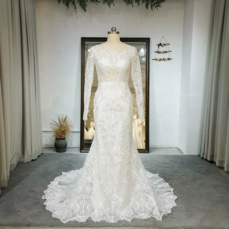 Jancember RL158 First-rate White Floral Print Spaghetti Strap V-neck Mermaid Wedding Dress