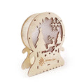 Laser Wood Products Christmas Theme Multi Layer Superimposed LED Lights Christmas Decoration Box