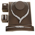 4pcs Flower Drop Big Cubic Zircon Dubai Woman Party Costume Jewelry Sets for Brides Wedding Luxury BN8440