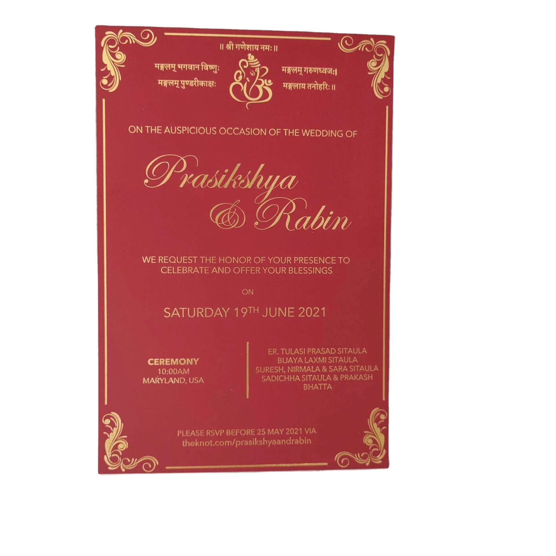 Custom Invitation Luxury Hot Foil Stamping Printing Wedding Invitation Cards