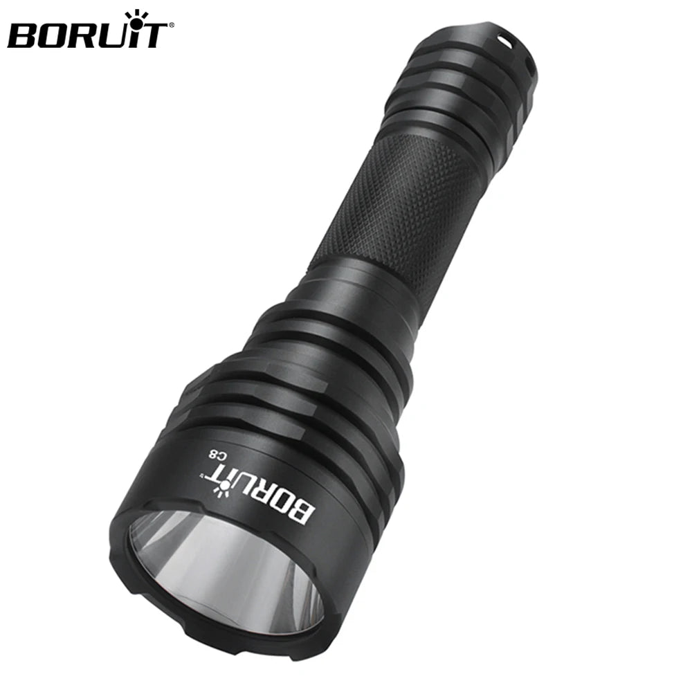 BORUiT 1050 Lumens Glare Flashlight 1.2M Drop-proof IPX7 Waterproof 18650 Rechargeable Battery Outdoor Sports Camping Flashlight