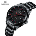 NAVIFORCE 8032 Black Herren Uhr 44 mm Dial China Trade Men's Watches Stainless Steel Strap Quartz Wristwatch Casual Business