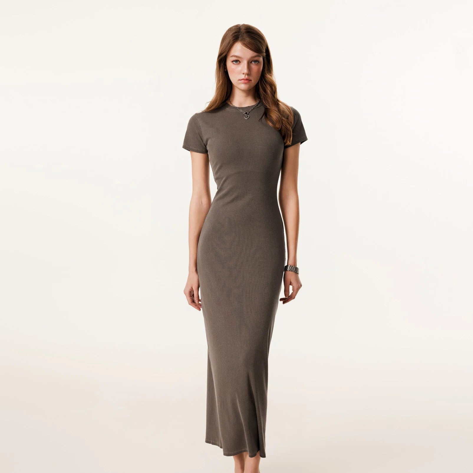 2026 Summer European and American Cotton  Hip Skirt Slim Slit Dress for Women