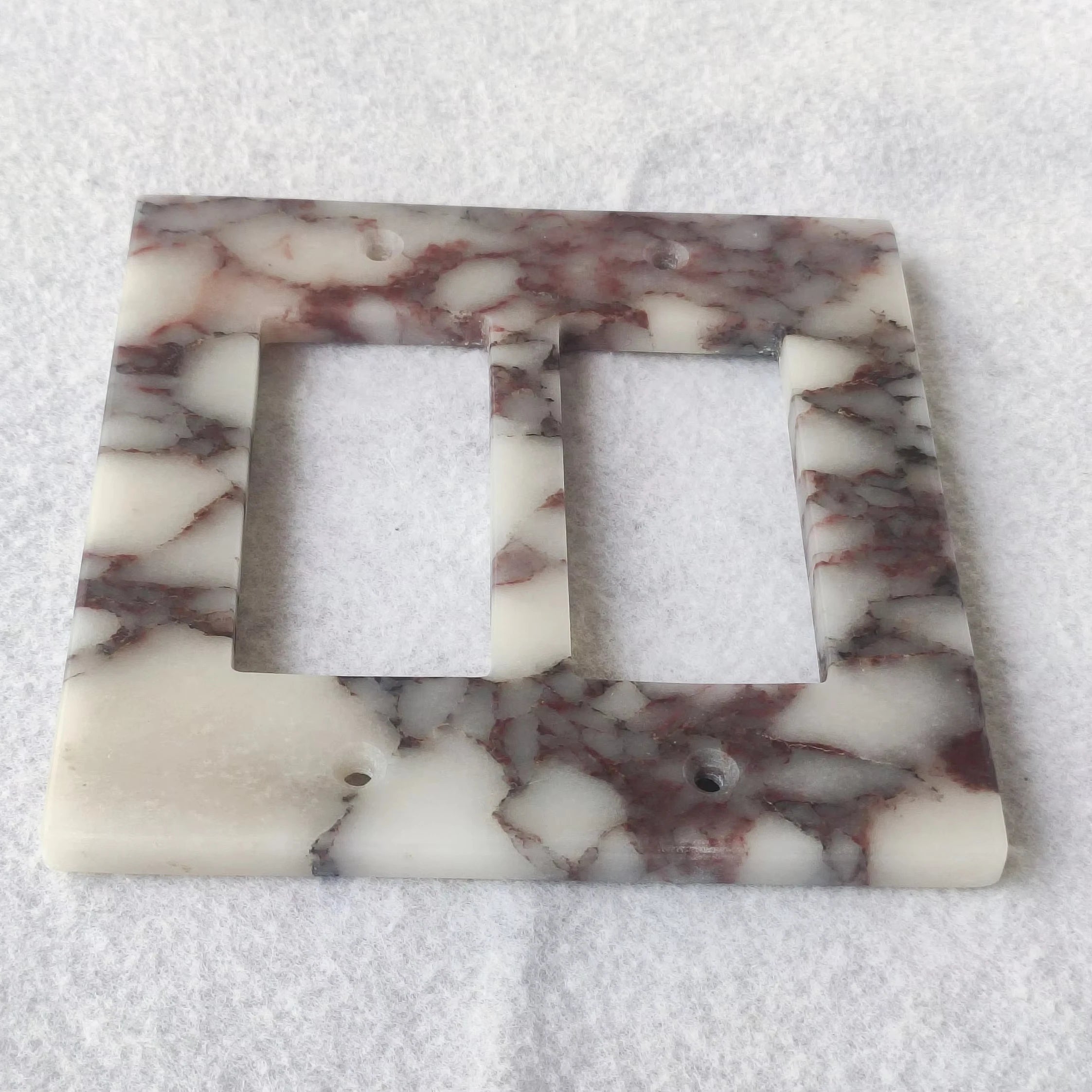 2-Gang Decorator Light Switch Plate Viola Marble 2Gang Double Rocker Over Size