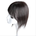 LONGFOR Silk Base Human Hair Topper for Women With Bangs  Virgin Human Hair Double Drawn Short Silk Topper Human Hair