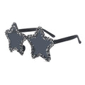 Unisex Frameless Five-Pointed Star Sunglasses European American Style Popular Hip-hop Funny Decorative Glasses Pink Men Women