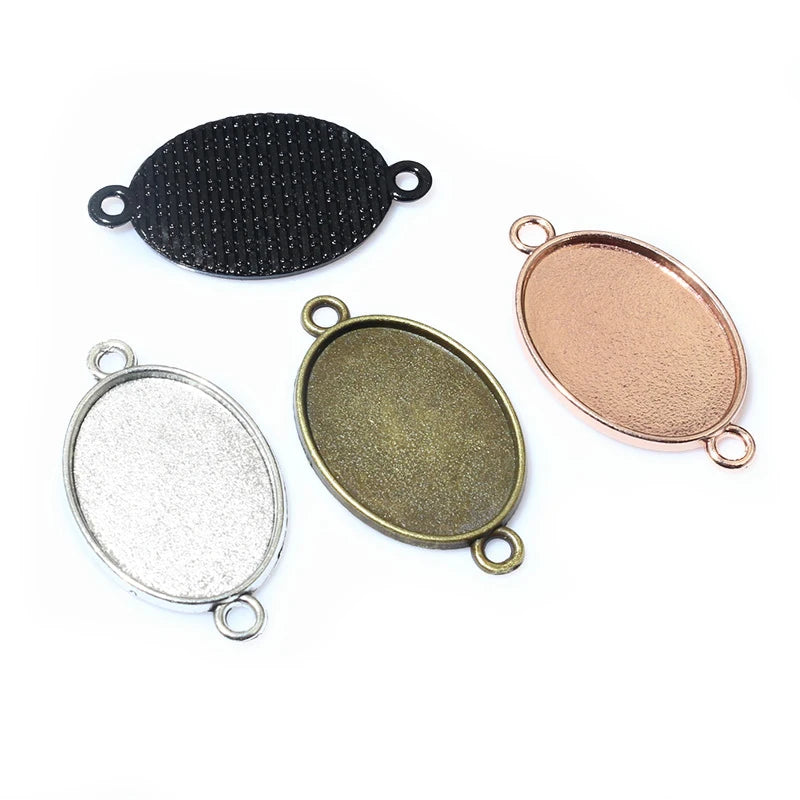 18x25mm Inner Size 3 Colors Plated Classic Style  Cameo Cabochon Base Setting Charms Pendant Necklace Findings