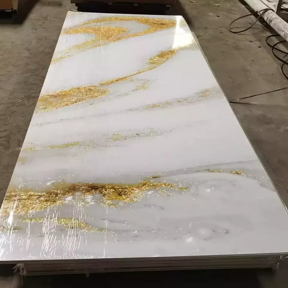 2440*1220mm PVC UV Marble Sheet Wall Panel Pvc Marble Sheet Glossy PVC Marble Sheet for Indoor