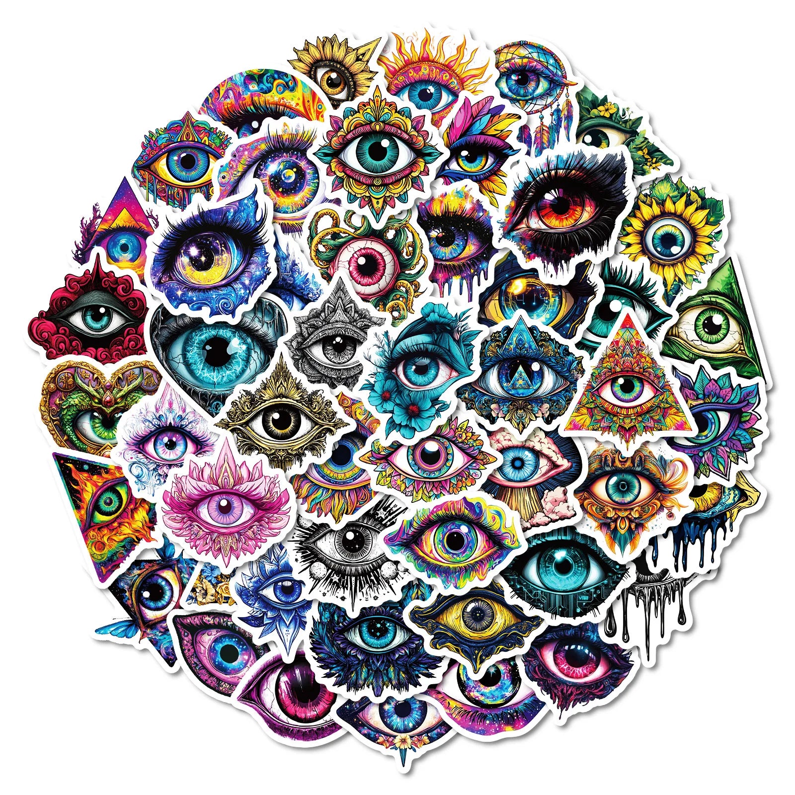 50PCS Trendy Savage Animal Evil Monster Eye Sticker