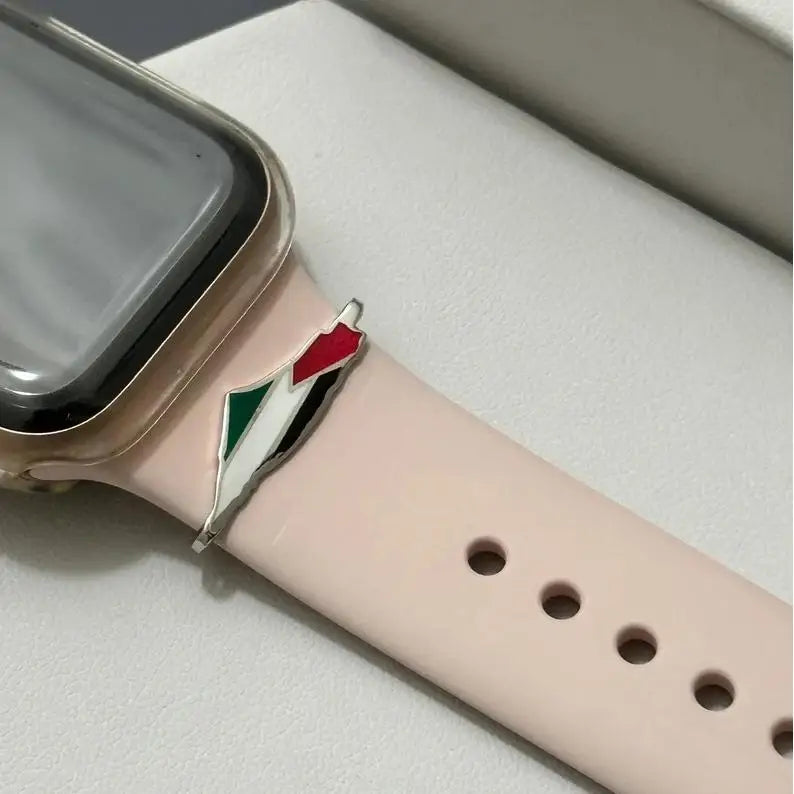 Metal Gold-Plated Charms Decorative Ring Watch Band Accessory Palestine Flag Charm Sports Style Art & Collectible