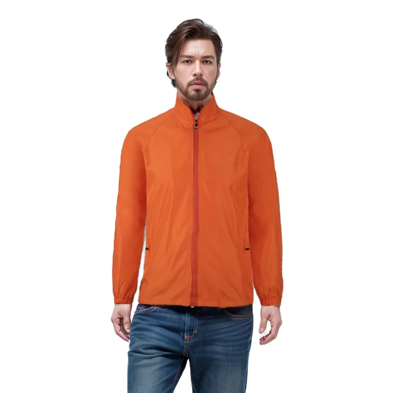 Autumn Waterproof Jacket Motorcycle Jacket for Men Half Zip With Pocket Unisex Windbreaker Jacket for Men
