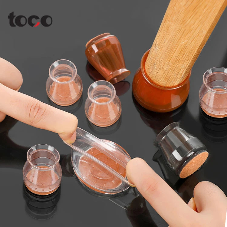 TOCO Eco-Friendly Chair Glides Feet Caps Silica Gel Floor Protector