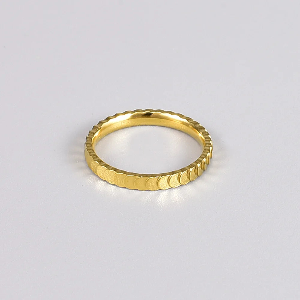2025 Trendy Stainless Steel Gold-Plated Stacking Rings - Minimalist Plain Design for Women Adjustable Finger Rings