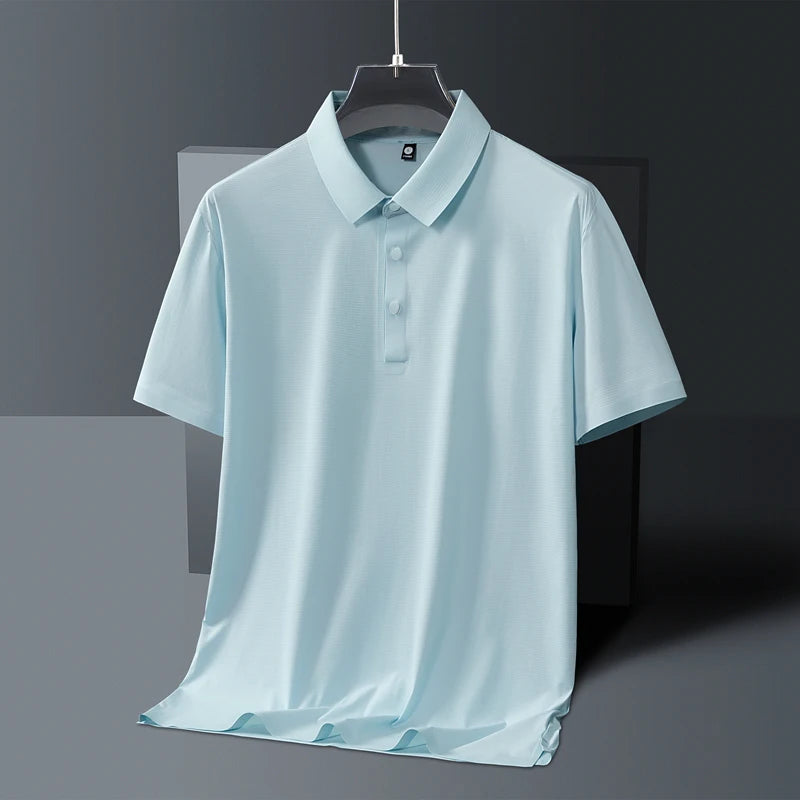 Wholesale Custom Ice Silk Golf Polo Shirt Summer Fashion Simple New Style Seamless Quick Drying Breathable Business Polo Shirt