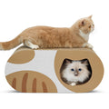 Corrugated Cardboard Cat Scratcher House with Hole Large Scratching Lounger Bed Cat Scratching Pad for Indoor Cats
