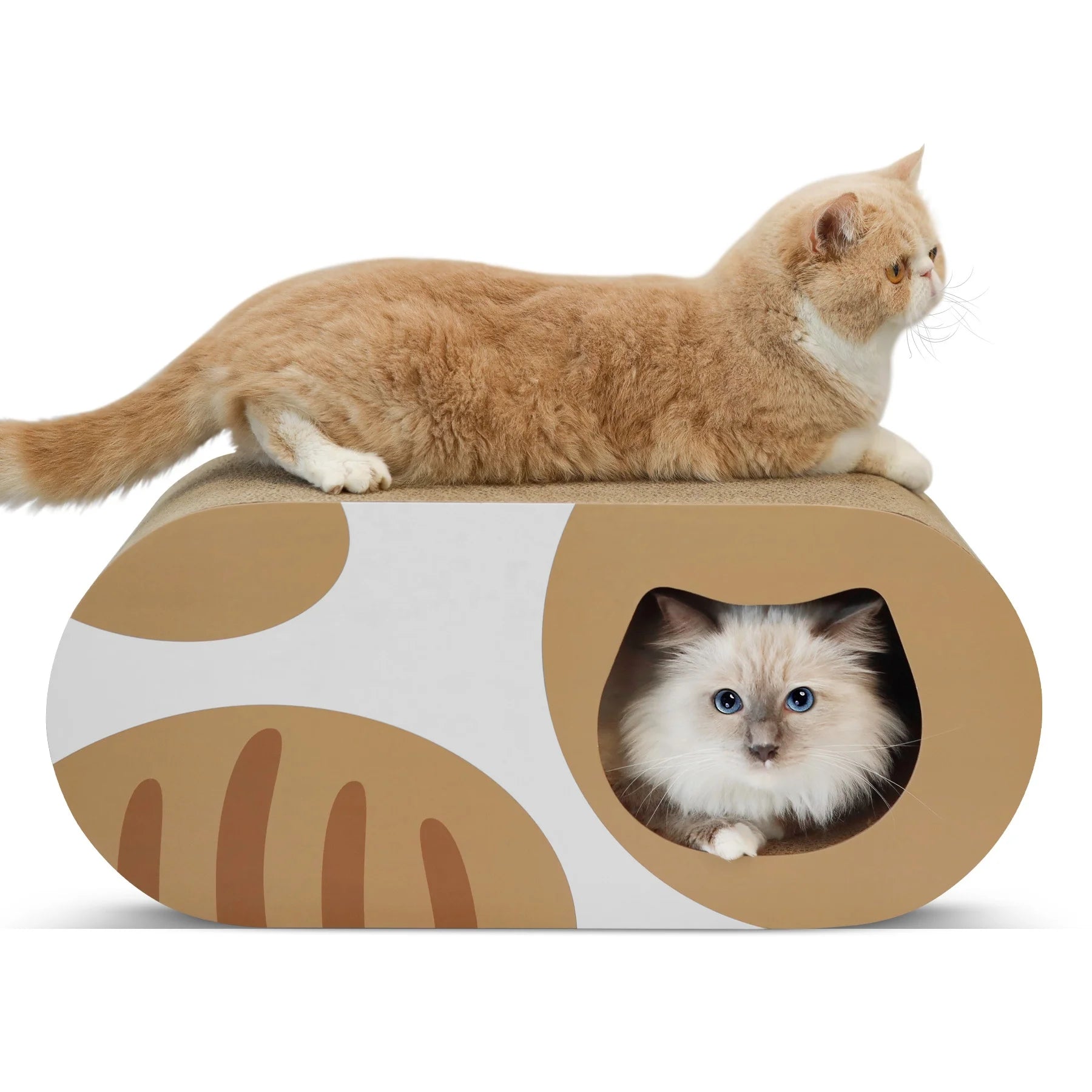 Corrugated Cardboard Cat Scratcher House with Hole Large Scratching Lounger Bed Cat Scratching Pad for Indoor Cats