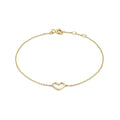 Minimalist 925 Sterling Silver Plain love Heart Charm Gold Plated Bracelets for Women