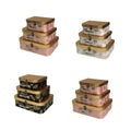 High-End Three-Piece Set Portable Bronzing Suitcase Metal Paper Packing Box with Lock Hand Gift Flower Box Embossed Printing