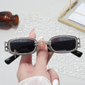 2022 Trendy Womens Sunglasses Diamond Rhinestone Novelty Sun Glasses Unisex Famous Brands White Transparent Frames for Party