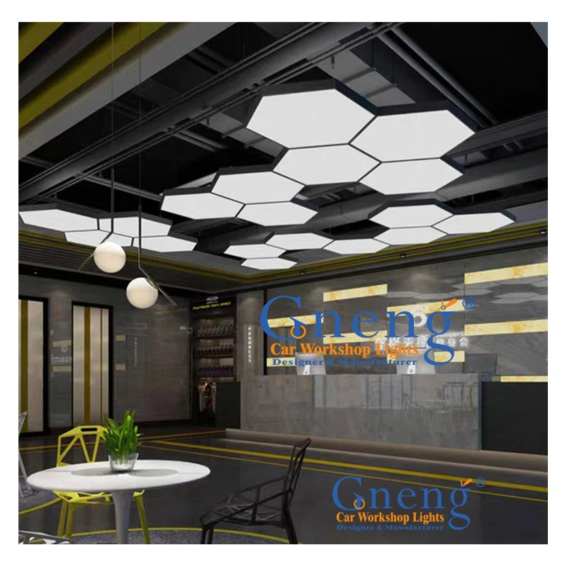 Manufactory High Brightness Hexagonal Lights Detailing Light for Gym Garage Car Workshop