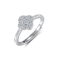 RINNTIN BLZR43 Fine Jewelry Wedding Rings Luxury Four Leaf Clover 8A Cubic Zirconia Engagement 925 Silver Ring for Women Girl