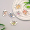 Clear Color Luminous Resin Jellyfish Crab Resin Pendant Beads with Hole for Key Chain Jewelry Pen Dangle Decorations