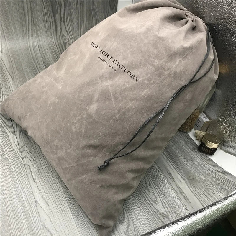 Custom Printed Large Grey Velvet Drawstring Bag Velvet Dust Pouch