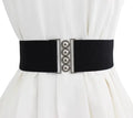 5cm Fashion Wide Elastic Belt Metal Buckles Women Casual  Dress Fabric Elastic Belt for Dress