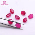 Sand Bottom Loose Gemstone Corundum Oval Shape 3x4mm to 8x10mm Synthetic 5# Ruby Corundum Stone for Wax Setting