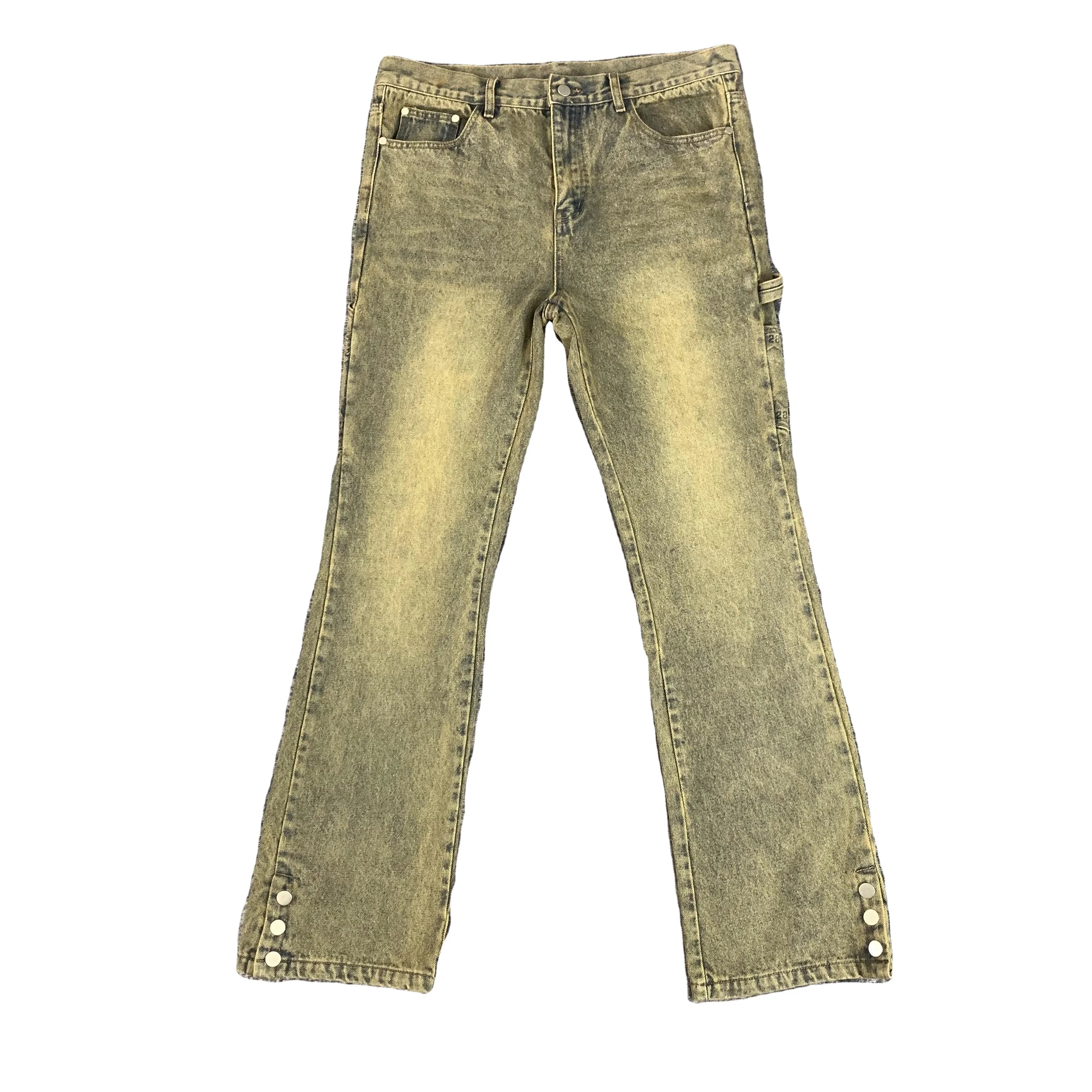 DENIMGUYS Street Wear Men's Fashion Jeans Pants Men Vintage Mid Rise Stretch Cotton Boot Cut Denim Jeans