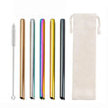 Eco Friendly Washable Stainless Steel Portable Boba Straw for Bubble Tea Straw Pouch