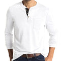 RNSHANGER Men Fashion Casual T-Shirts Long Sleeve Tops for Man Soild Color O Neck T Shirts Streetwear Gym T Shirt with Pocket