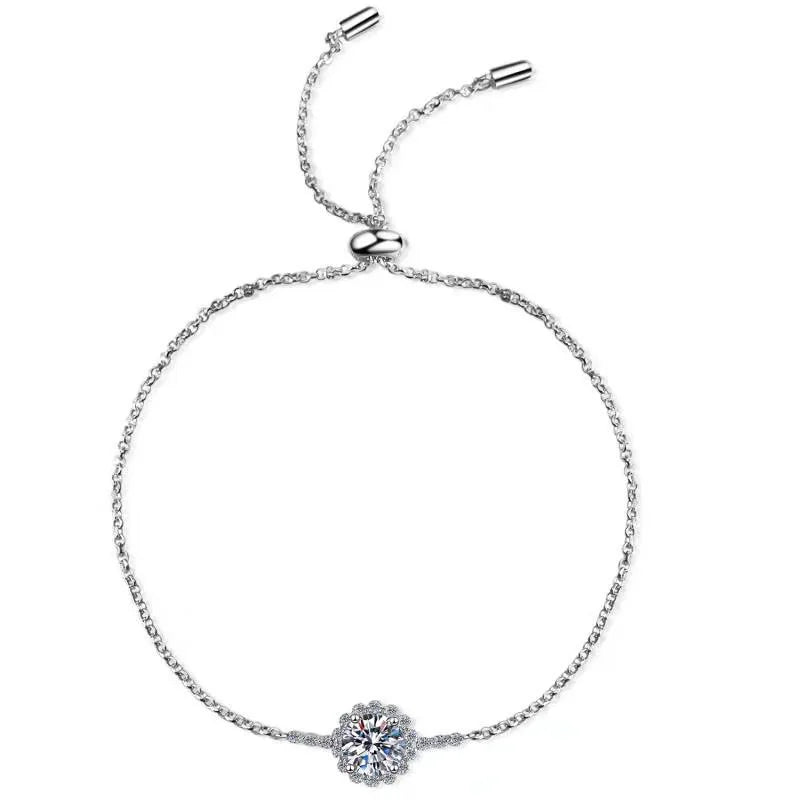 1ct Moissanite Diamond Bracelet Jewellery Customized Platinum PT950 925 Sterling Bracelet Chain & Link Bracelets for Women