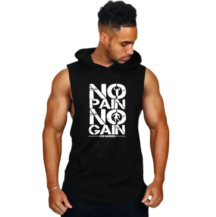 New Workout Vest Custom Logo Sportswear Gym Running Fitness Mens Tank Top Hoodie Sleeveless T Shirts