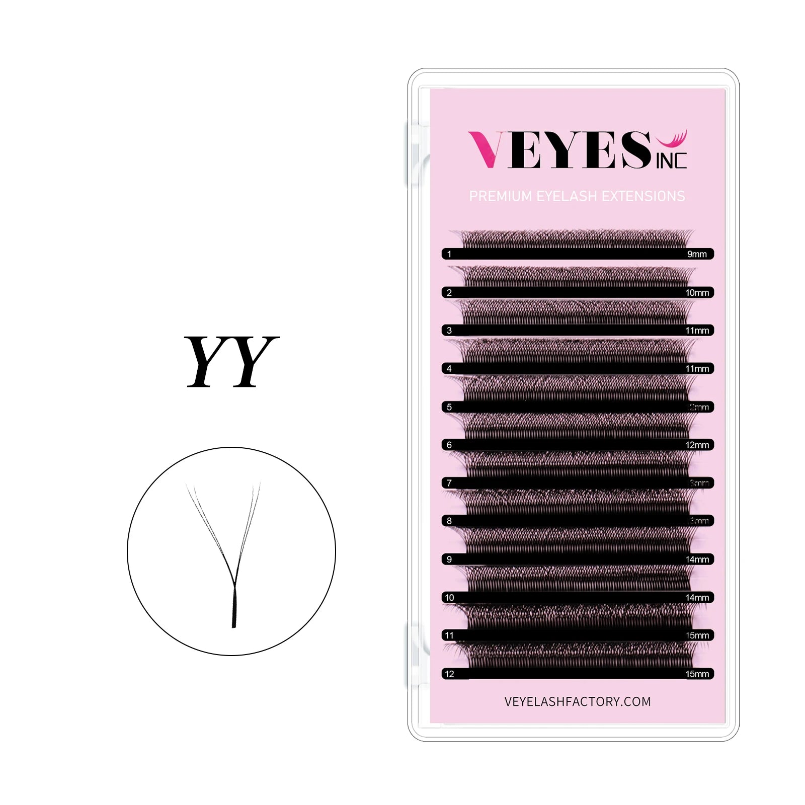 Veyelash Hand Woven Double Heated Full Volume Matte Black Synthetic Hair Cruelty-Free Vegan Premade Volume Eyelash Extensions