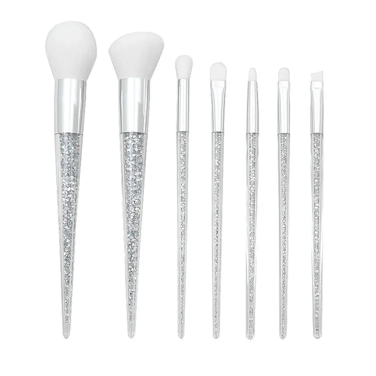New Design Cosmetic Dropshipping Premium Soft Vegan Customize Bling Rhinestone Crystal Diamond Glitter Makeup Brush Set