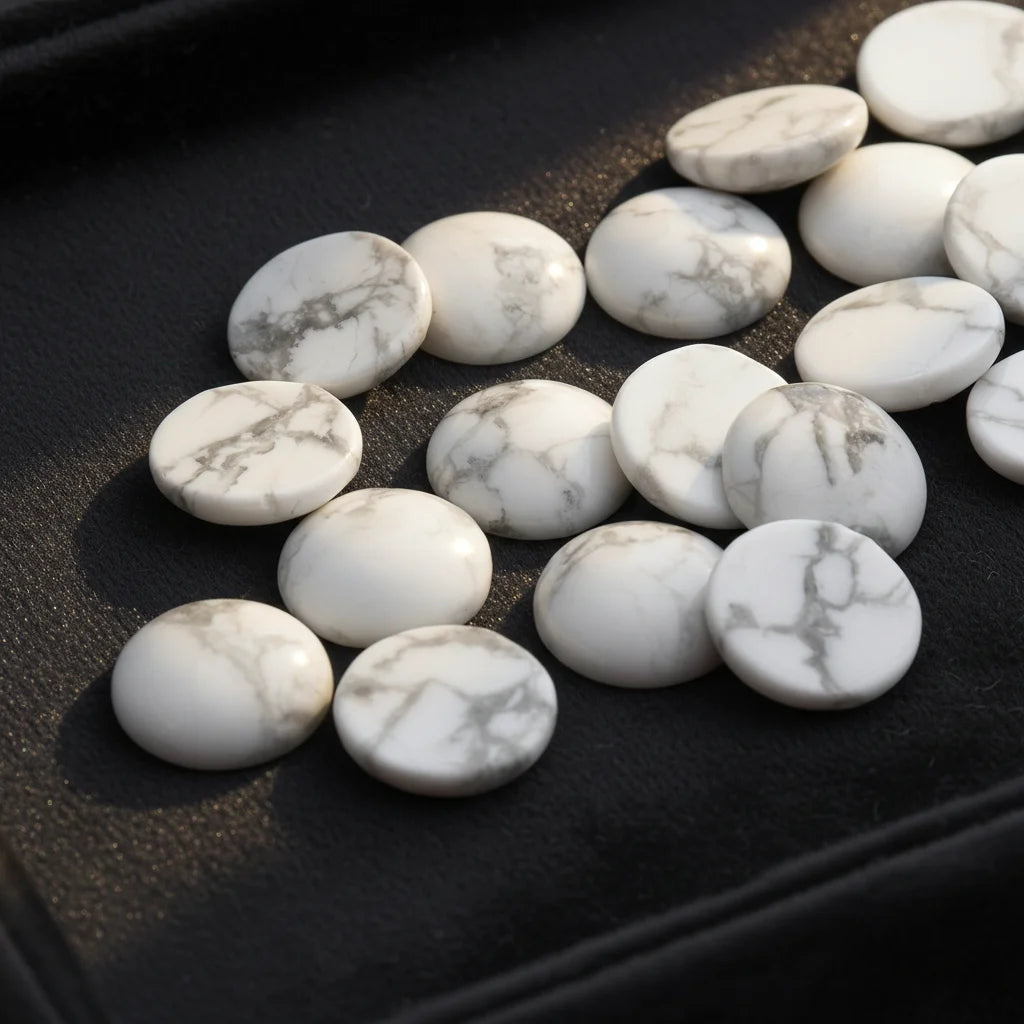 Custom-made Howlite Natural Loose Gemstone Premium Gemstone Supplier Mass Production Round High-quality Natural Stone Cabochon