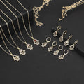 Women's 12-Month Floral Necklace Chic Birthflower Pendant 18K Gold-Plated Fashion Set Weddings Parties Gifts Made Brass Copper