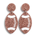 Rose Gold Chunky Glitter Football Earrings | American Rugby Sports Dangle Earrings | Women's Cute Engagement Jewelry Wholesale