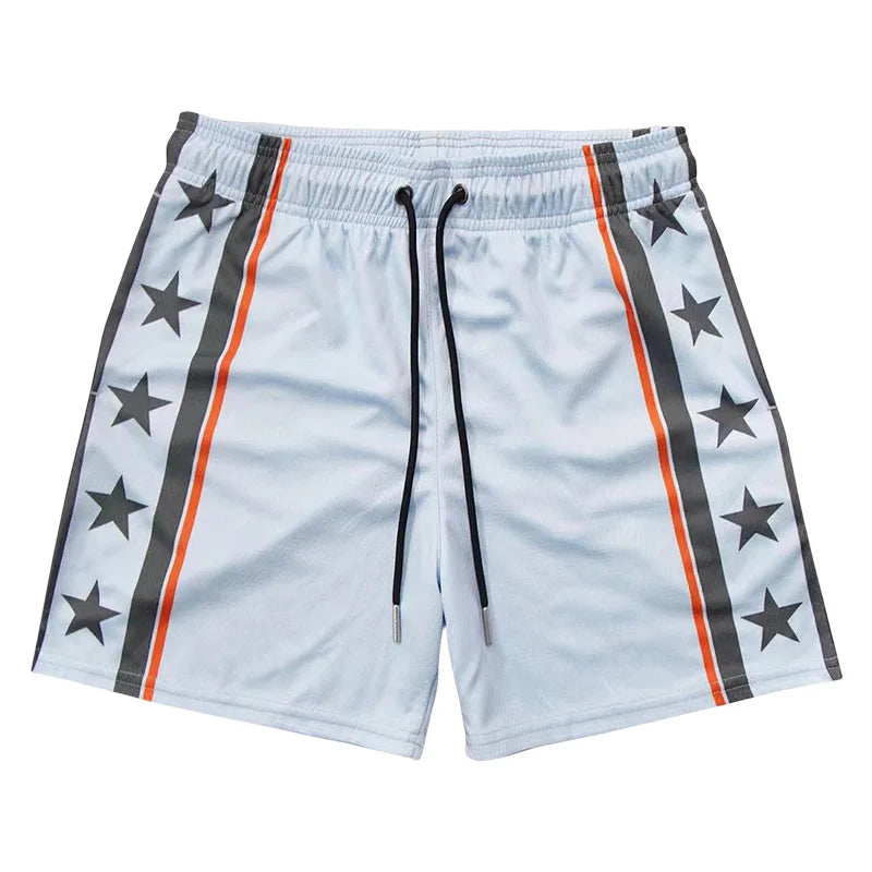 Streetwear Oem Wholesale Basketball Custom Sublimation Customizable Printed White Micro Pin Stripe Mens Mesh 7in Shorts