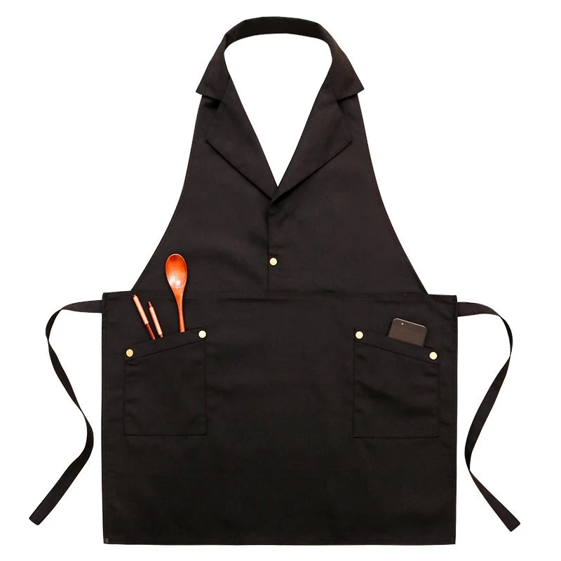 Fashion Cotton Bib Aprons for Women and Men for Chef's Uniform in Restaurant Bar Shop Cafe Beauty Nails Studios