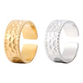 New Style Customized Stainless Steel 18K Gold Plated Adjustable Open Finger Rings for Women