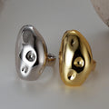 ICEBELA Jewelry Exaggeration S925 Sterling Silver Irregular Concave and Convex Ring Female Niche Open Index Finger Ring