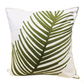 Canvas Fabric with  Leaf Embroidery Square Pillow Cover Living Room Sofa Cushion Cover Without Core 45*45cm