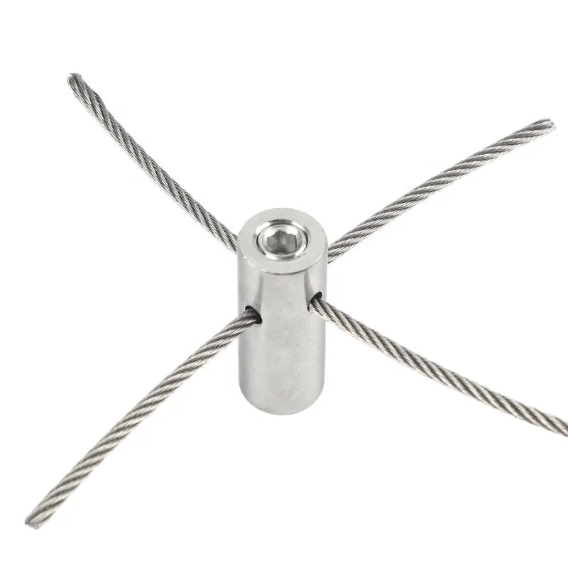 Cross Clamp Hubs Climbing Plants 316 Stainless Steel Wire Rope Clamp Green Wall System Cable Trellis for 1/8'' Cable