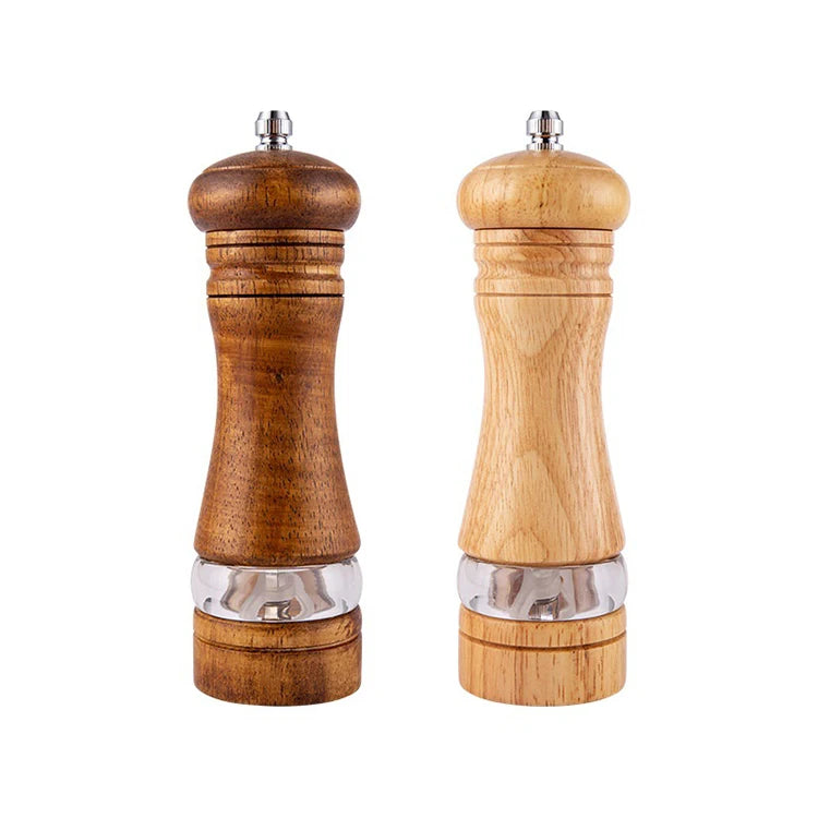 Fast Delivery Restaurant Grade Wooden Ceramic Hand Operated Eco-Friendly Salt and Pepper Grinder Set